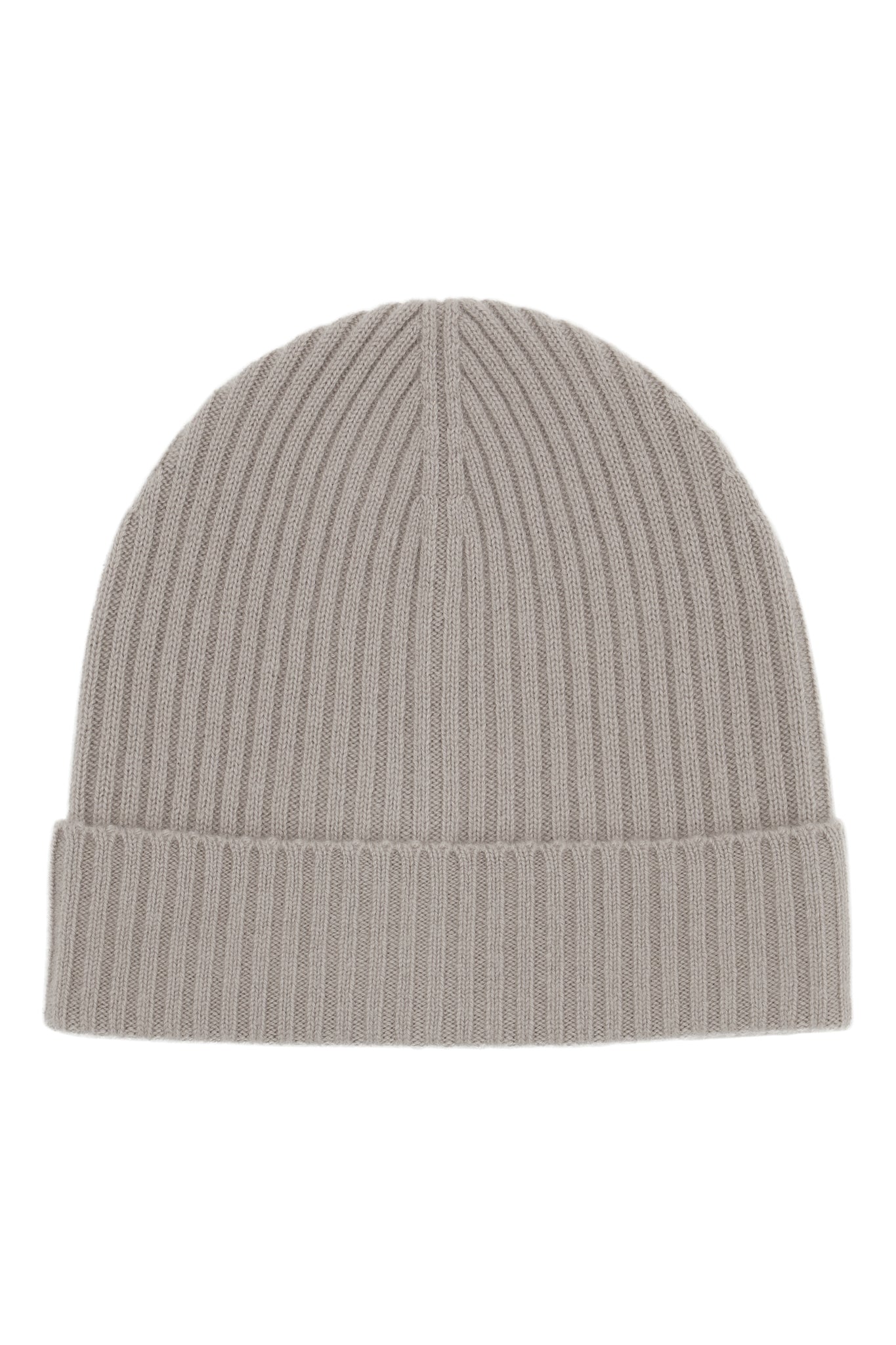 Robin - ribbstickad mössa (beanie) i cashmere - Stone
