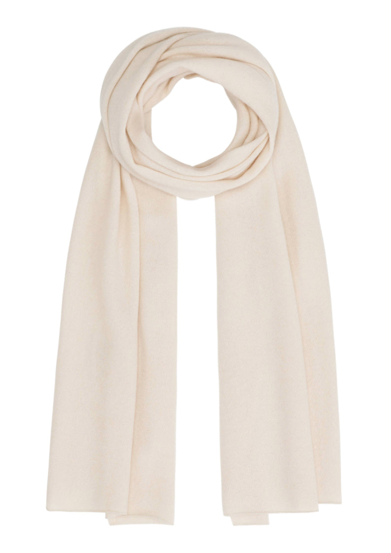 Alfa - klassisk halsduk i cashmere - pale white peach