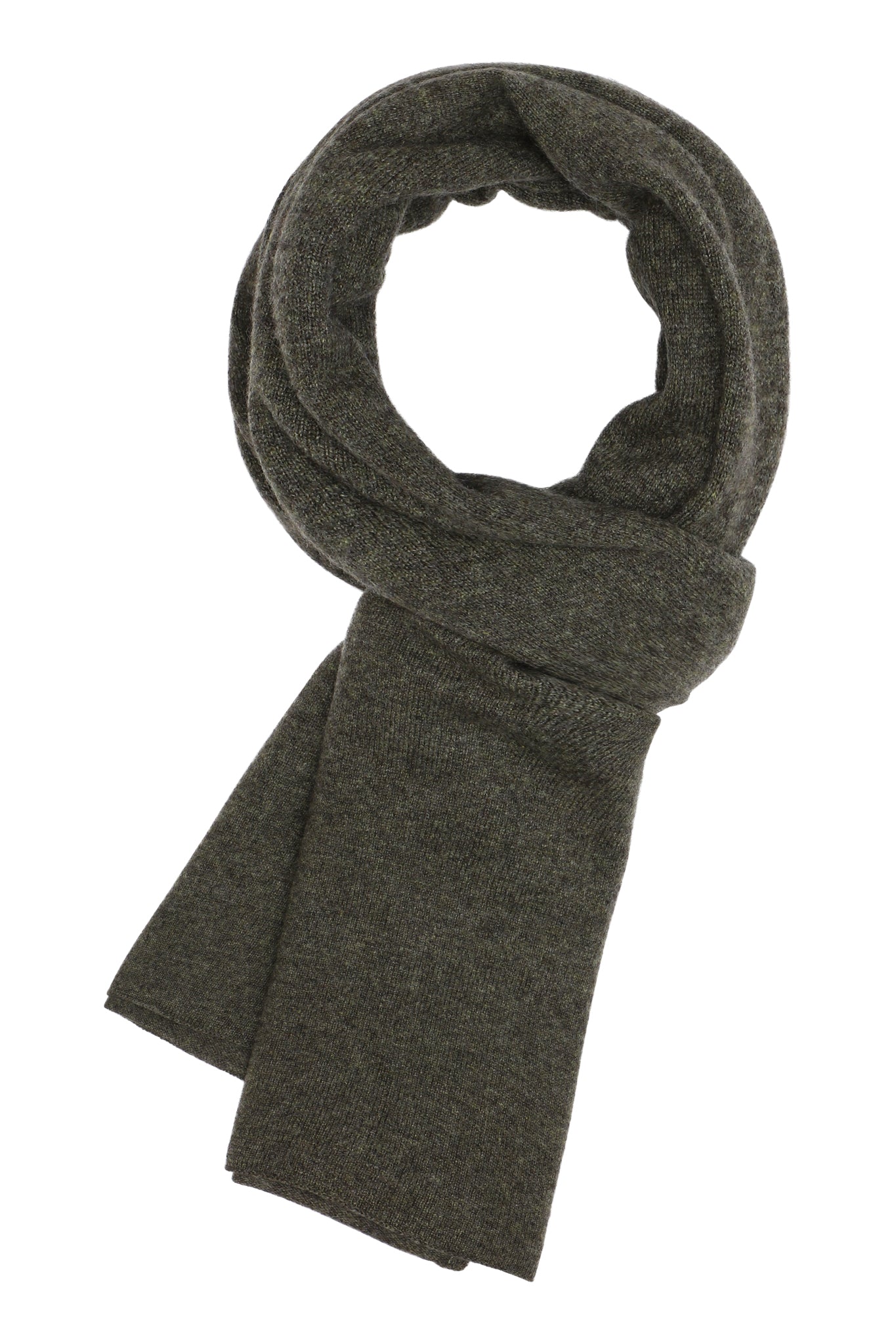 Alfa - klassisk halsduk i cashmere - Army grön