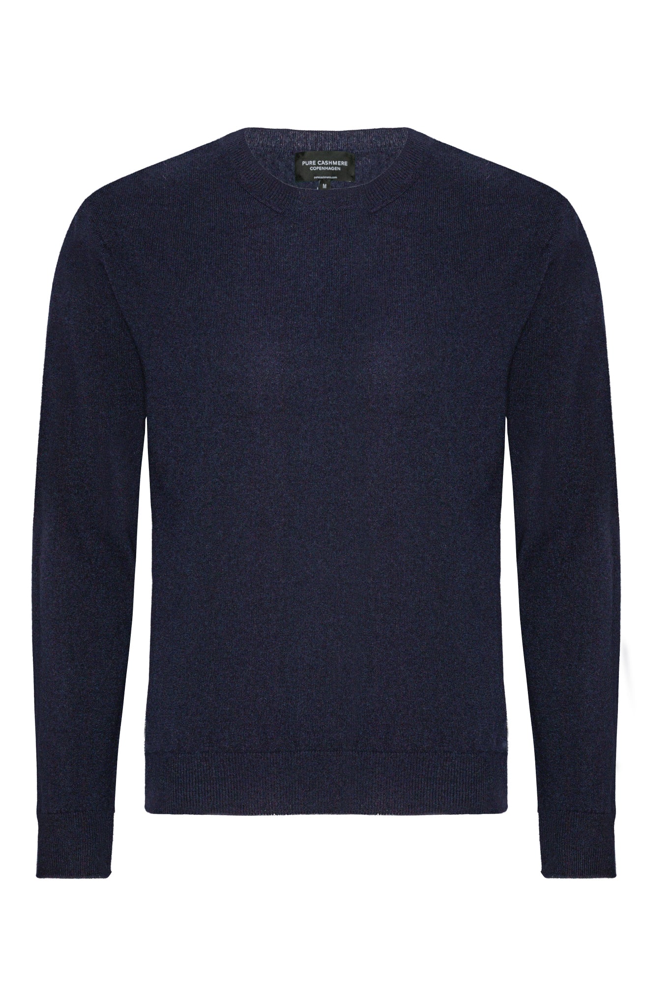 Cashmere herrtröja med rund hals, Skottland - Mörkt Marinblå