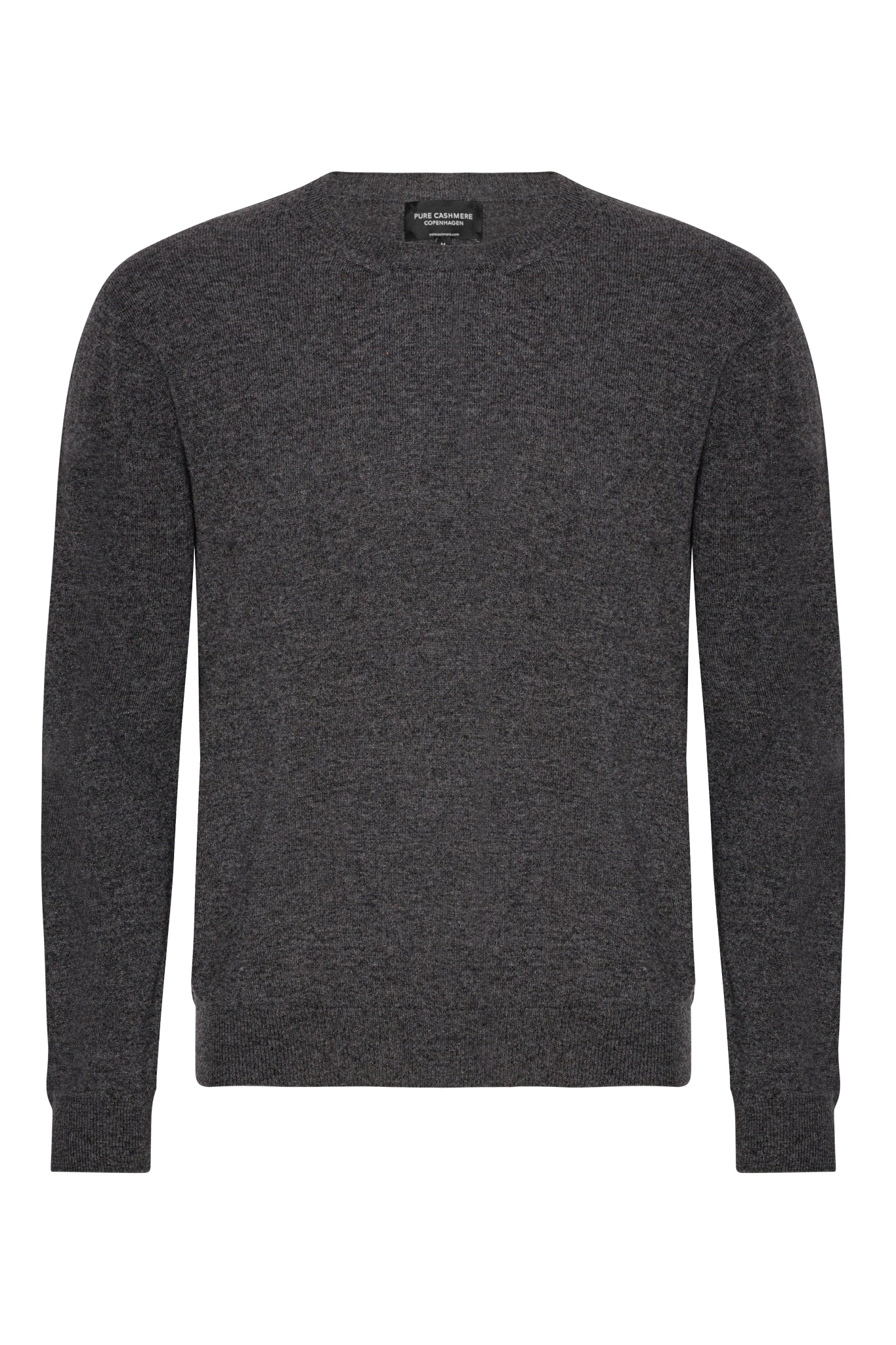 Cashmere herrtröja med rund hals, Skottland - Mörkgrå