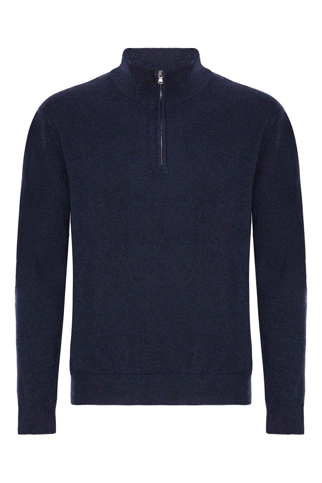 Cashmere herrtröja half zip, Skottland - Mörkt Marinblå