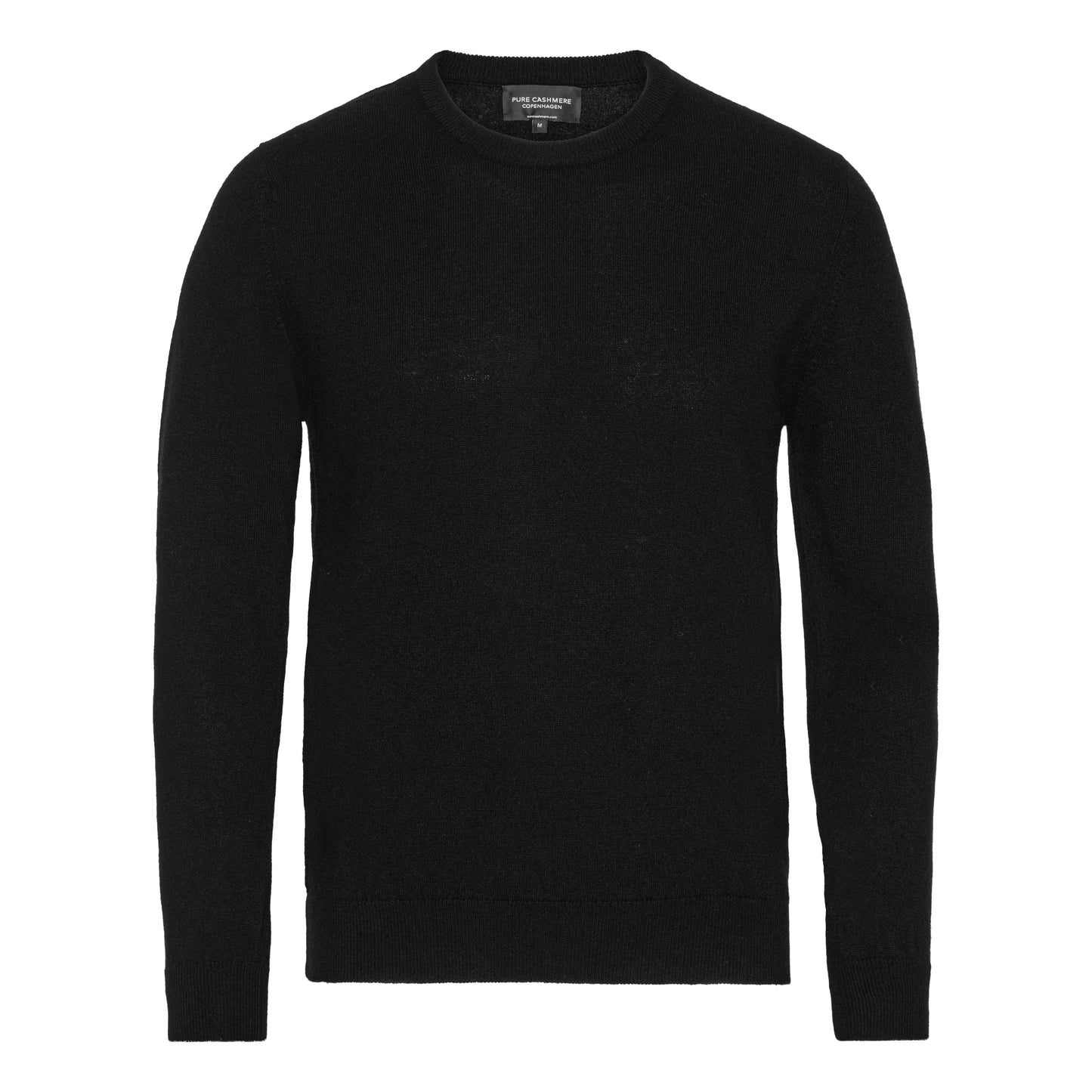 Cashmere herrtröja med rund hals, Skottland - Svart