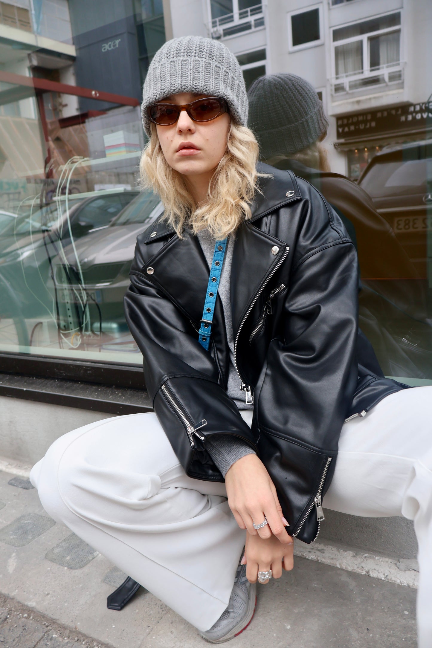 Cashmere mössa Skottland - Grå