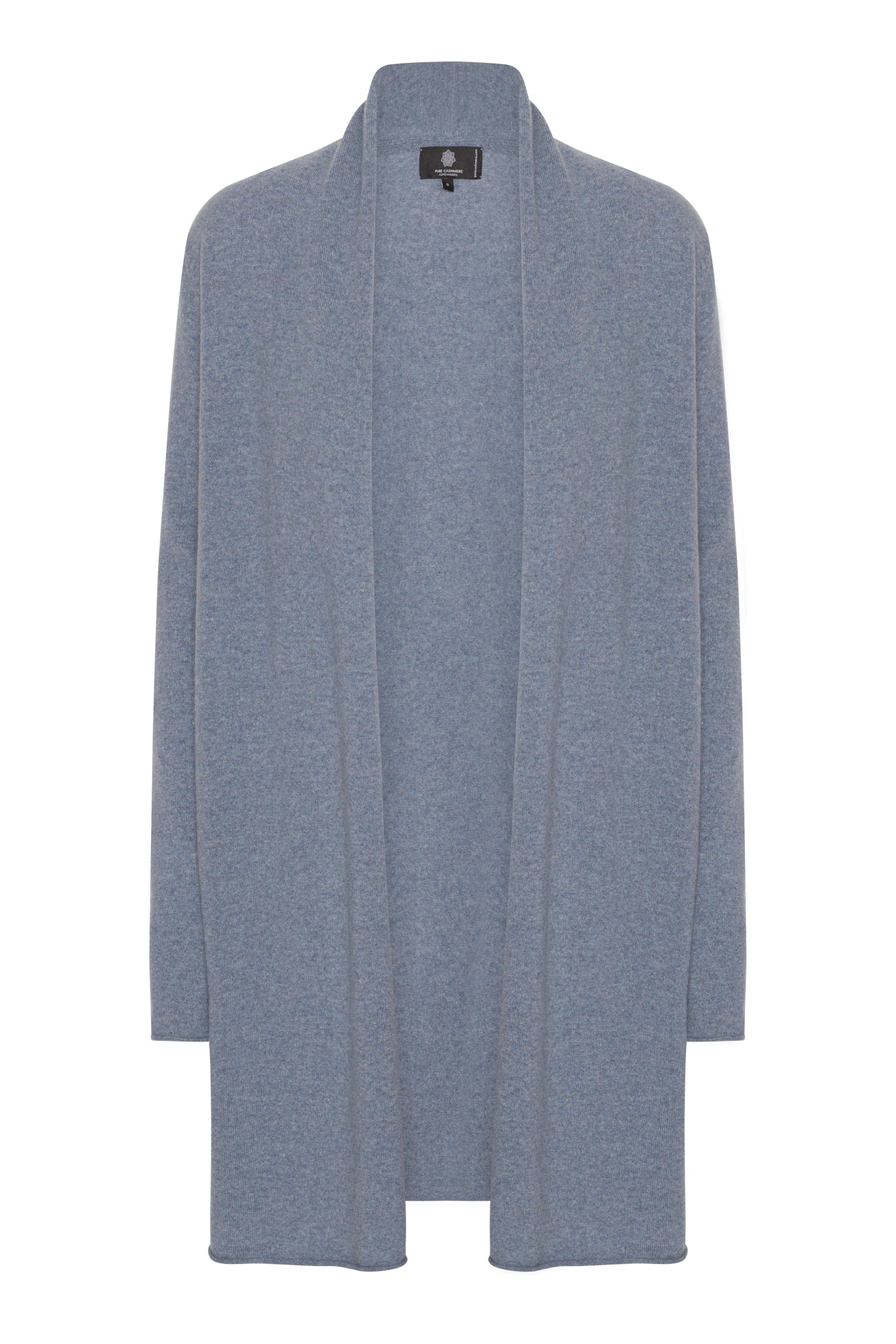 Ingrid - lång cardigan i cashmere - Ljus denim