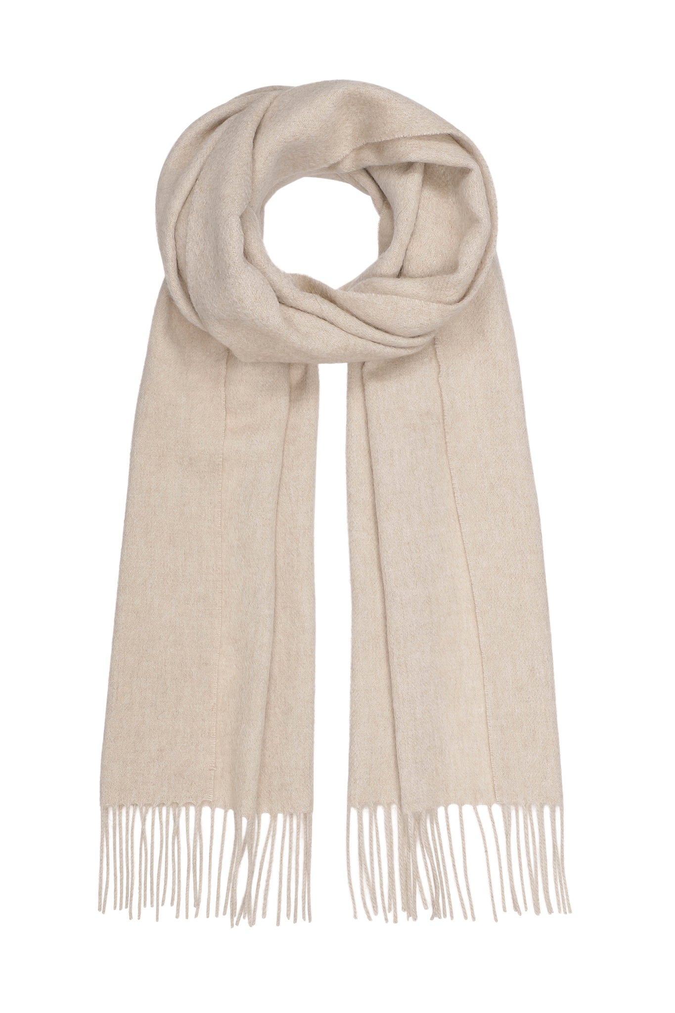 Kim 30 - Klassisk halsduk i cashmere - Ljus Sand