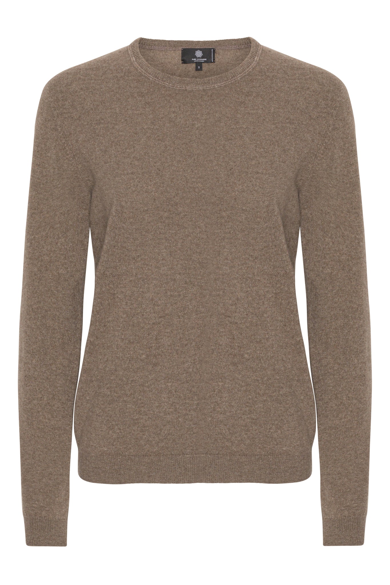 Pil - Klassisk damtröja i cashmere med O-neck - Ljusbrun