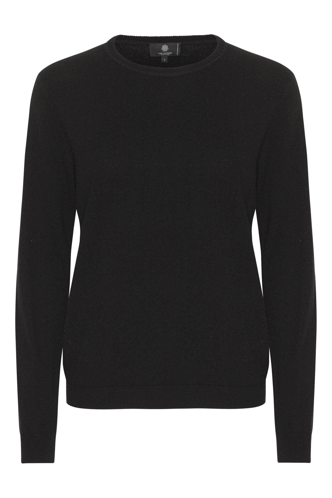Pil - Klassisk damtröja i cashmere med O-neck - Svart
