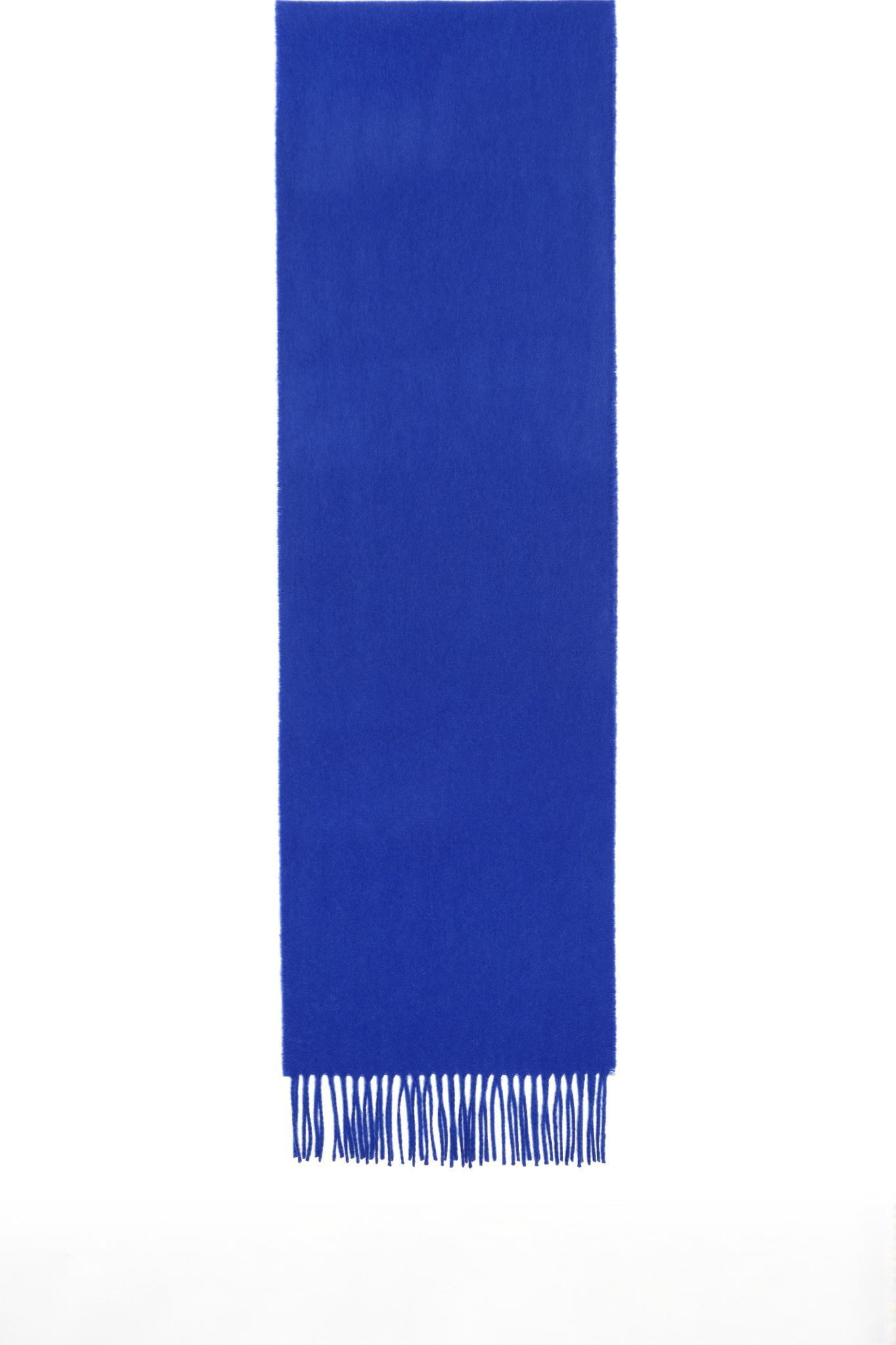 Klassisk cashmere halsduk med fransar, Skottland - Stark blå