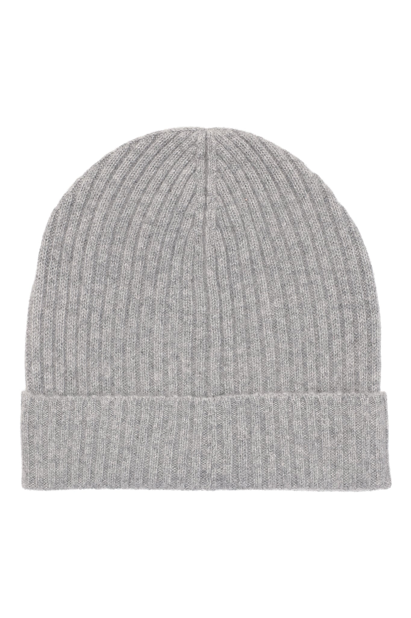 Robin - ribbstickad mössa (beanie) i cashmere - Grå