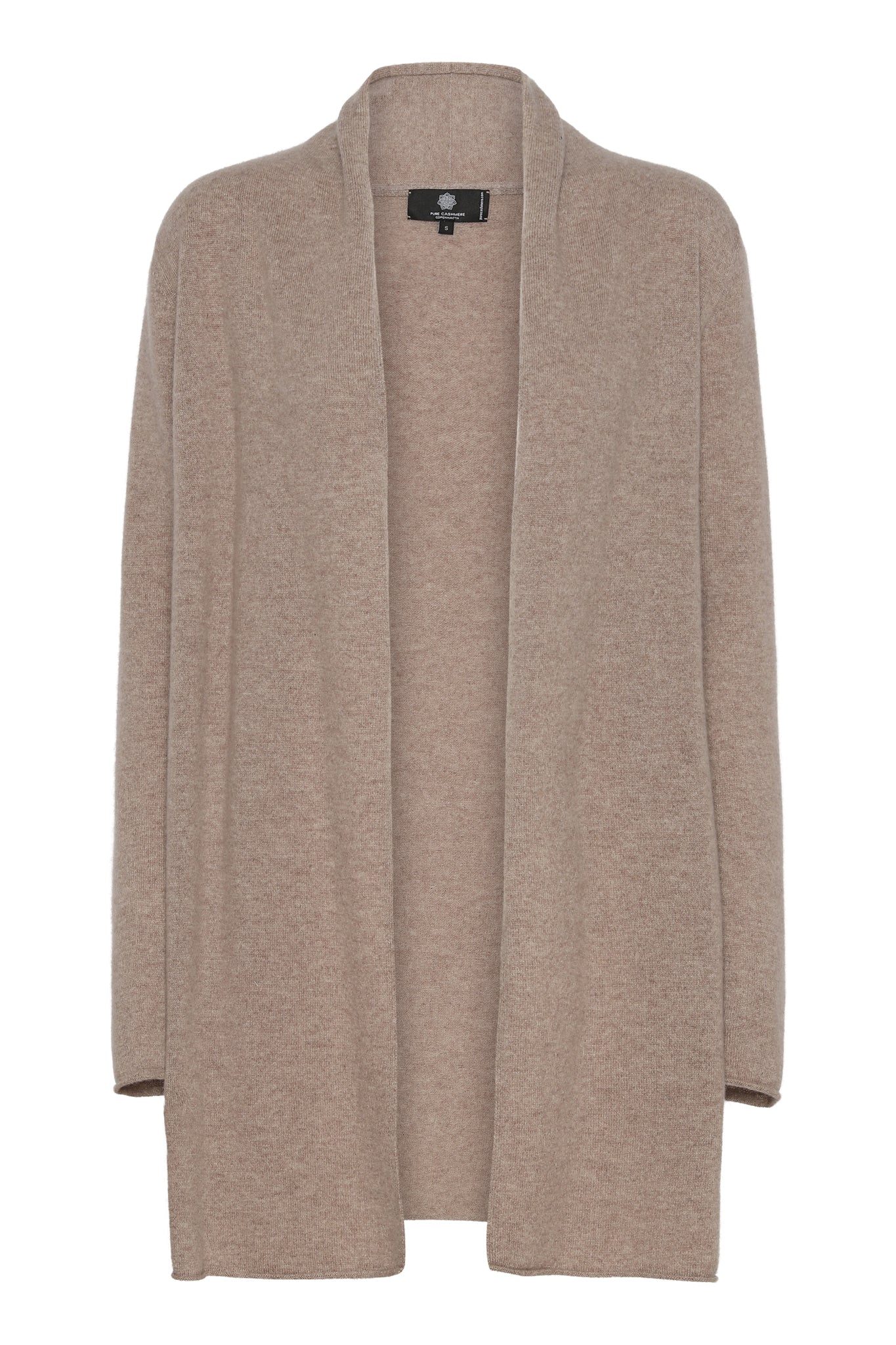 Ingrid - lång cardigan i cashmere - Toast