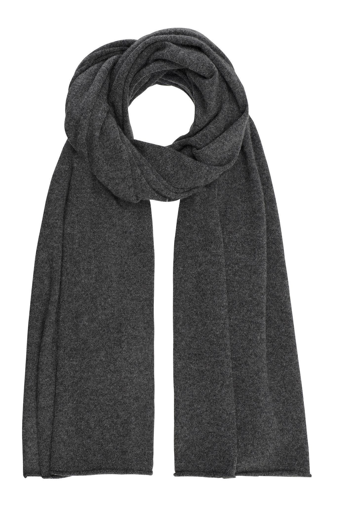 Luna - stor klassisk halsduk i cashmere - Antracitgrå