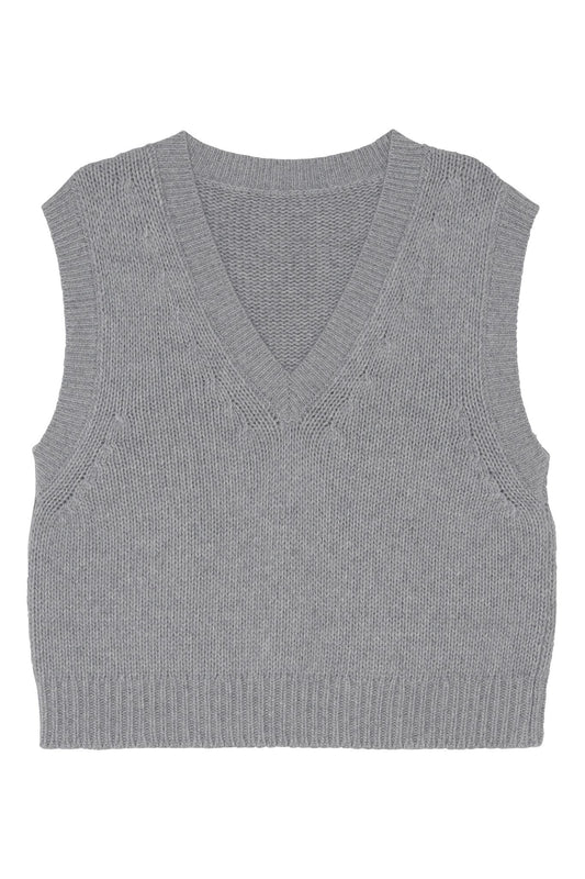 Ragna - Väst i återvunnen (recycled) cashmere - Ljusgrå