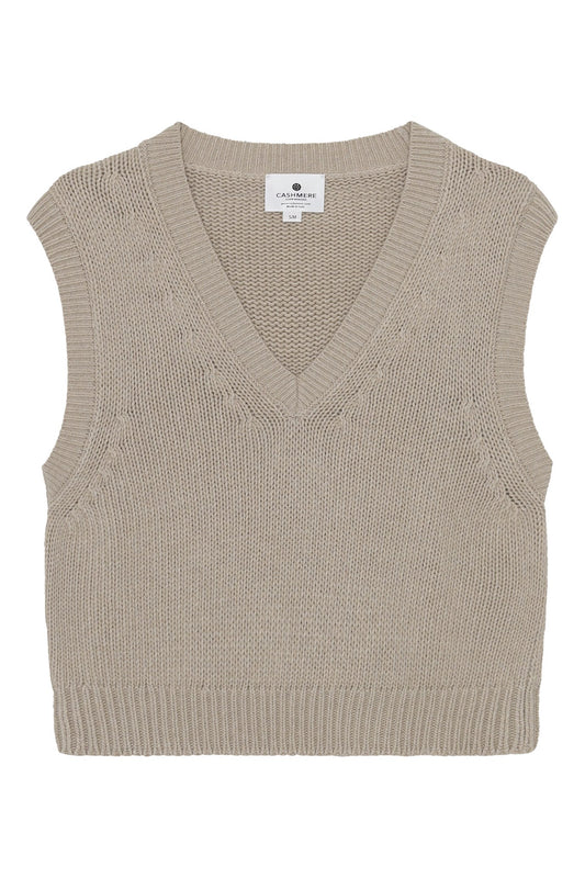 Ragna - Väst i återvunnen (recycled) cashmere - Beige