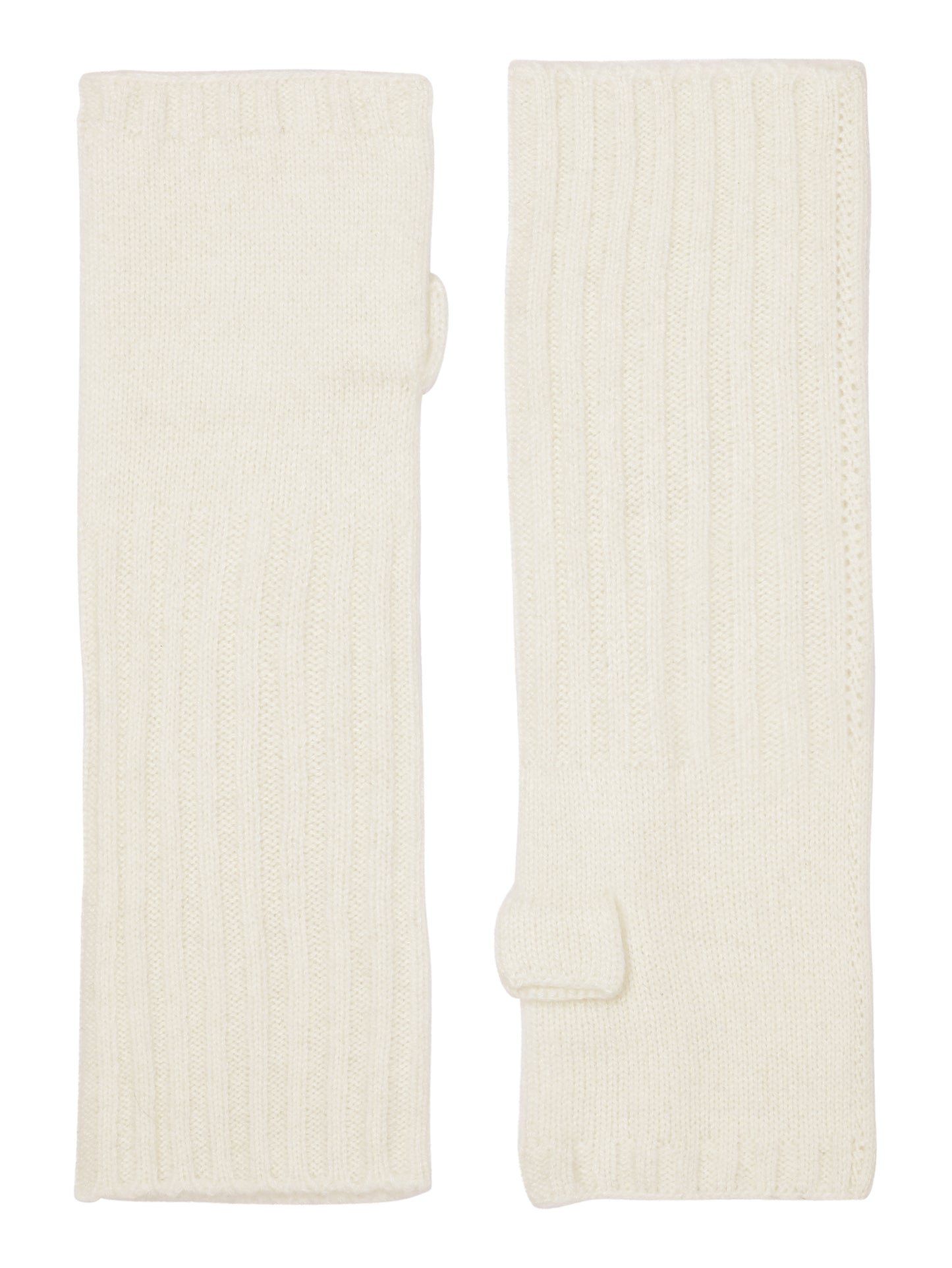 Robin - fingerlösa vantar (wrist warmers) i cashmere - Vita