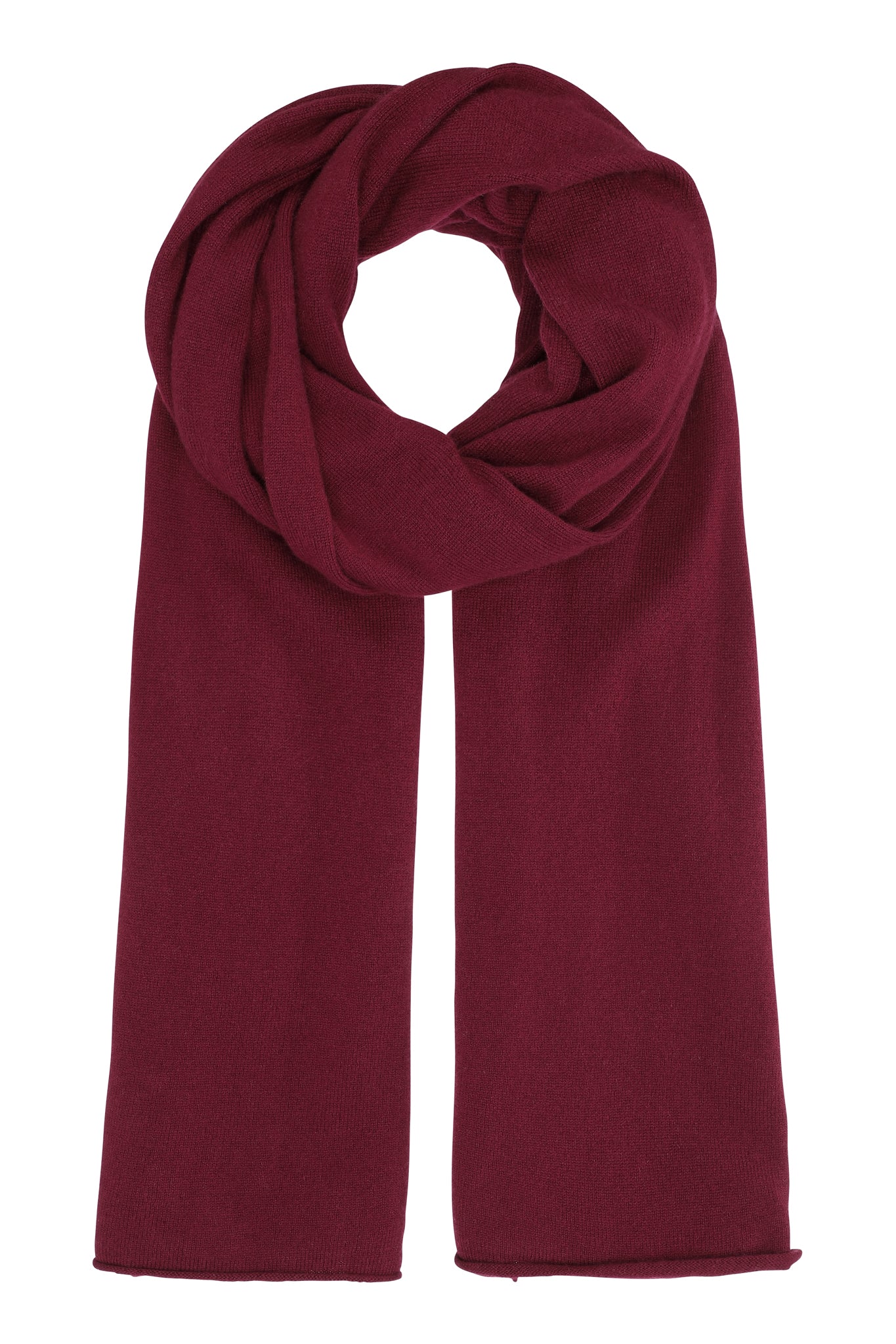 Luna - stor klassisk halsduk i cashmere - Vinröd