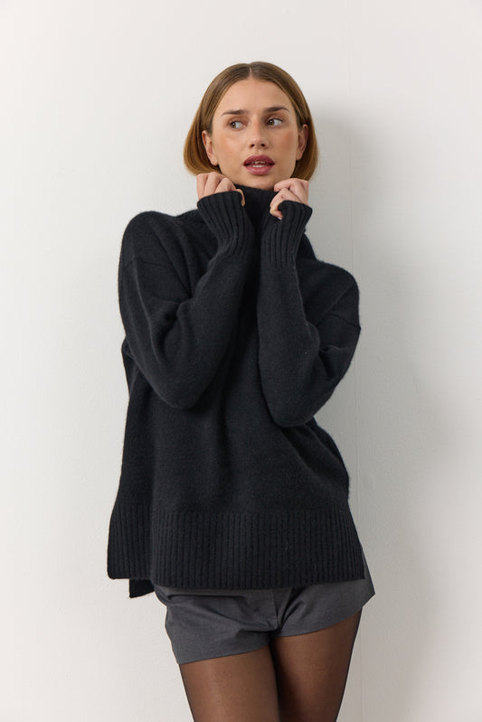 Marilyn - polotröja i cashmere - Svart
