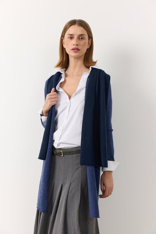 Alfa - klassisk halsduk i cashmere - Dark Navy