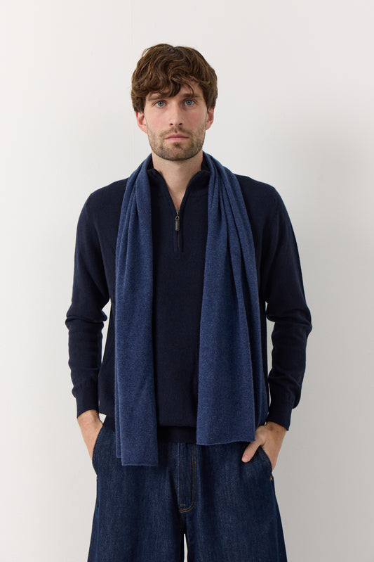 Alfa - klassisk halsduk i cashmere - Indigo blå