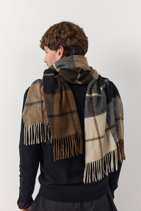 Kim 60 - Stor halsduk i cashmere - Rutig