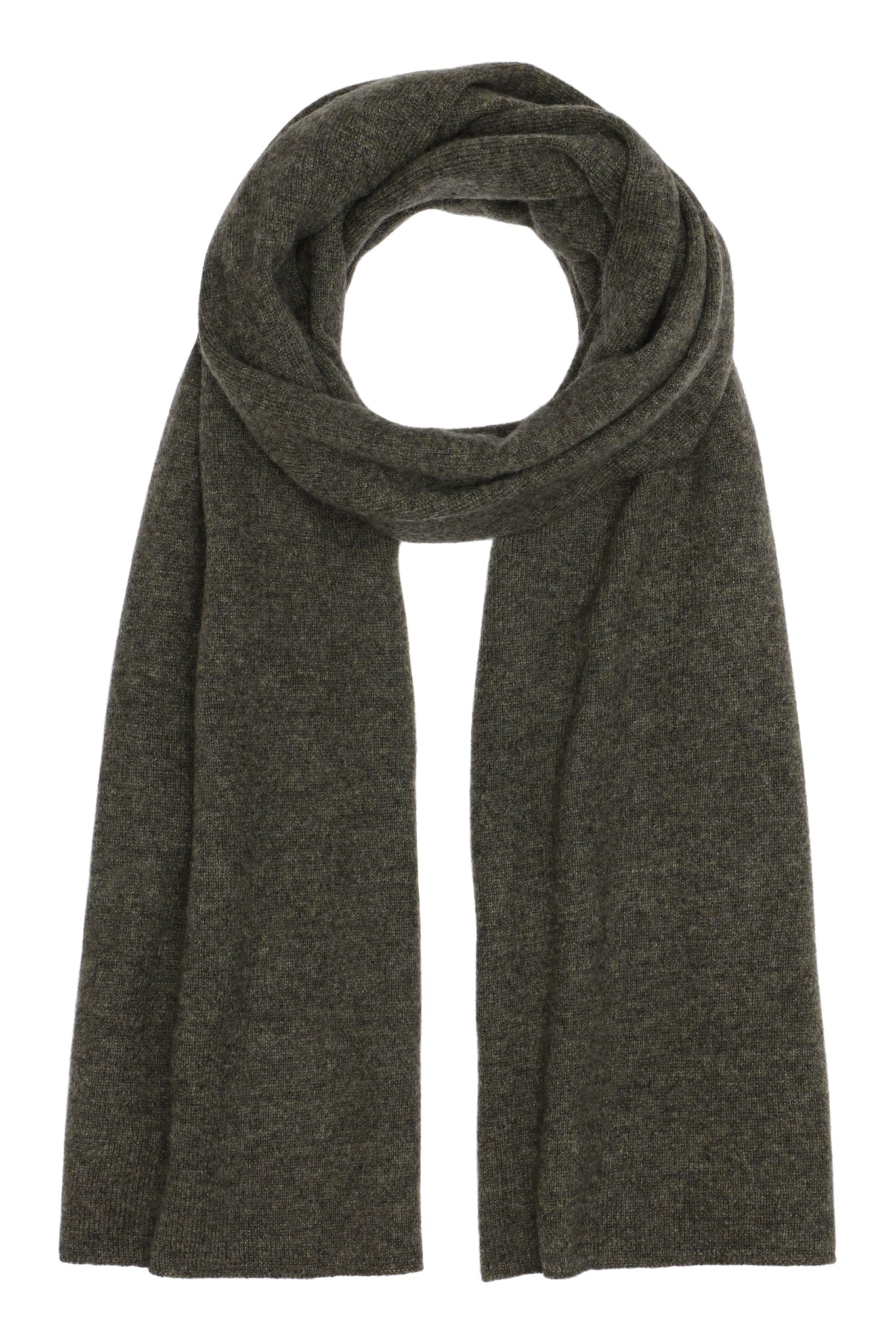 Alfa - klassisk halsduk i cashmere - Army grön