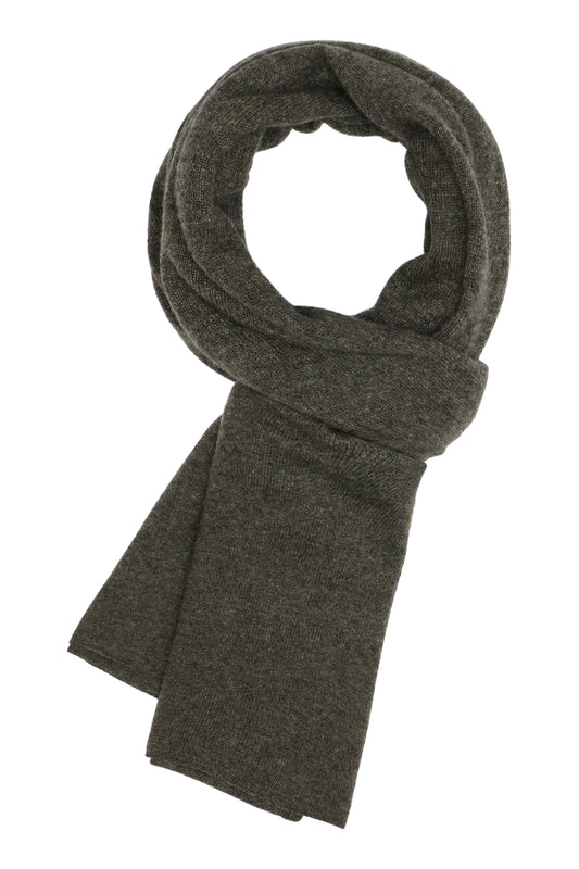 Alfa - klassisk halsduk i cashmere - Army grön