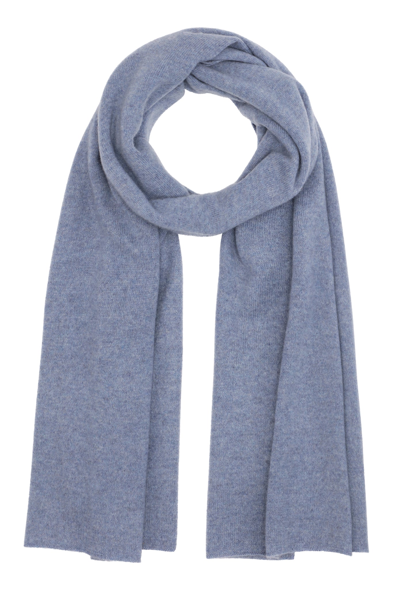 Alfa - klassisk halsduk i cashmere - Ljus Denim Blå