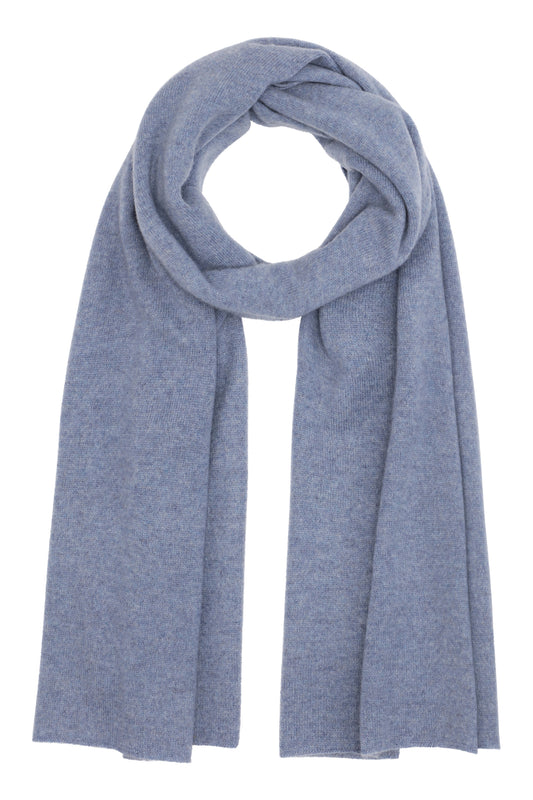Alfa - klassisk halsduk i cashmere - Ljus Denim Blå