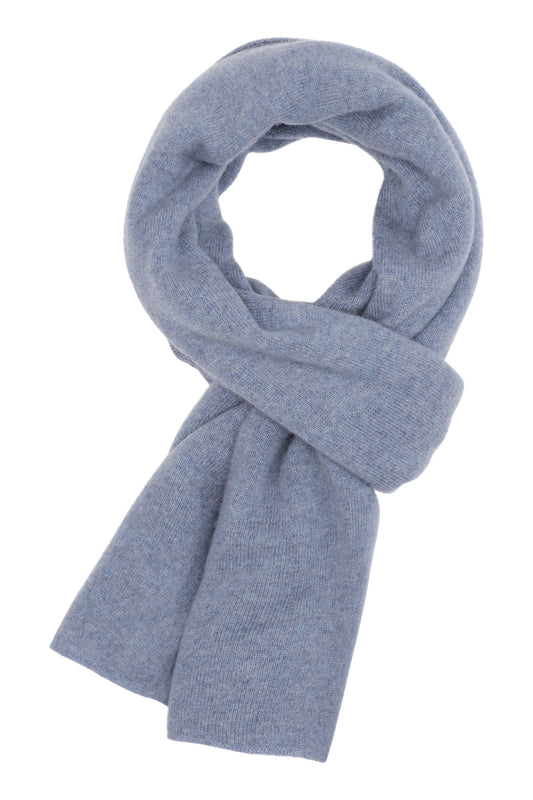 Alfa - klassisk halsduk i cashmere - Ljus Denim Blå