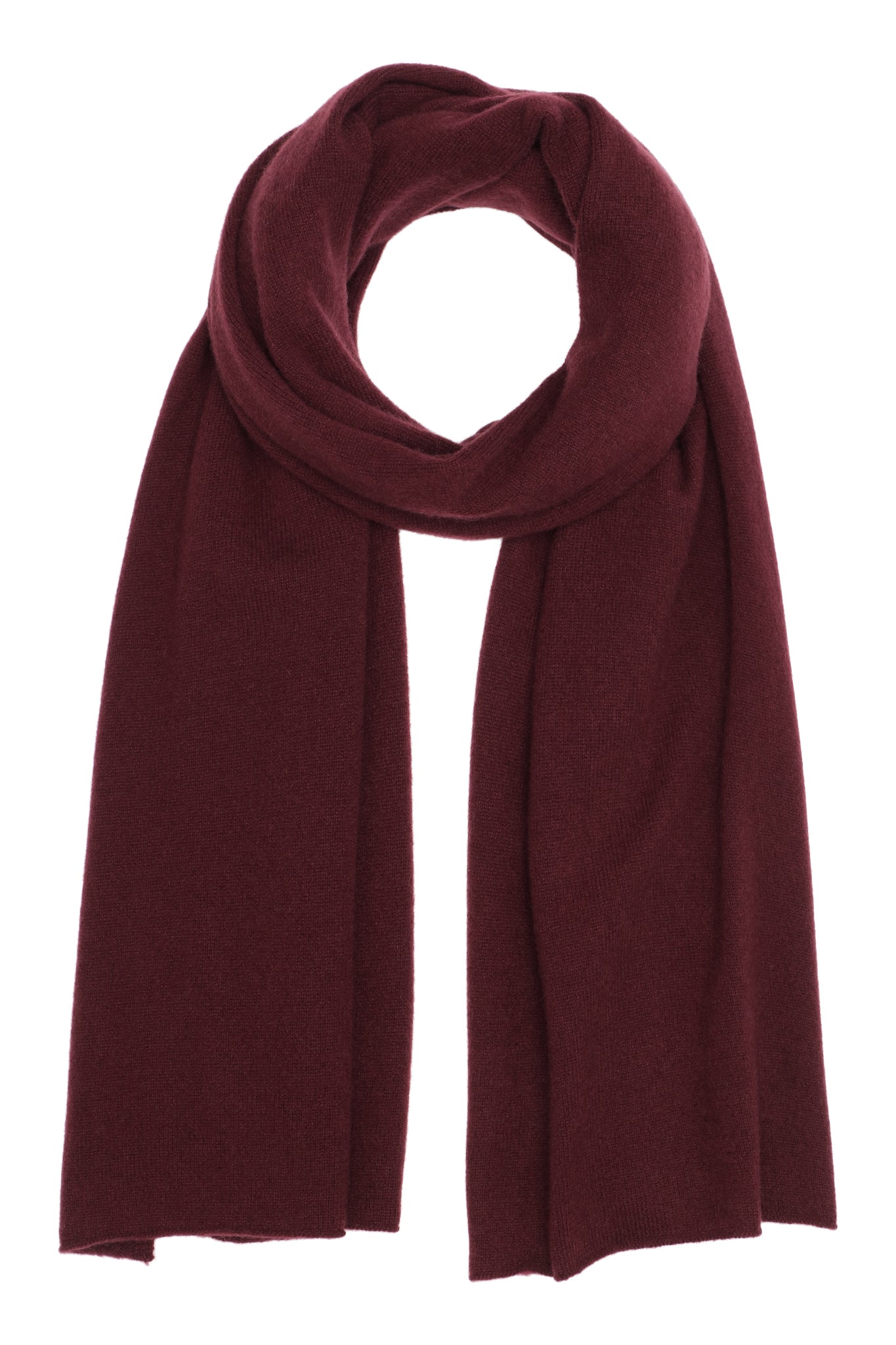 Alfa - klassisk halsduk i cashmere - mörk vinröd