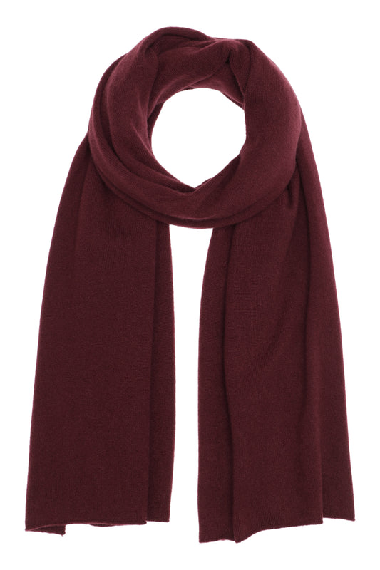 Alfa - klassisk halsduk i cashmere - mörk vinröd