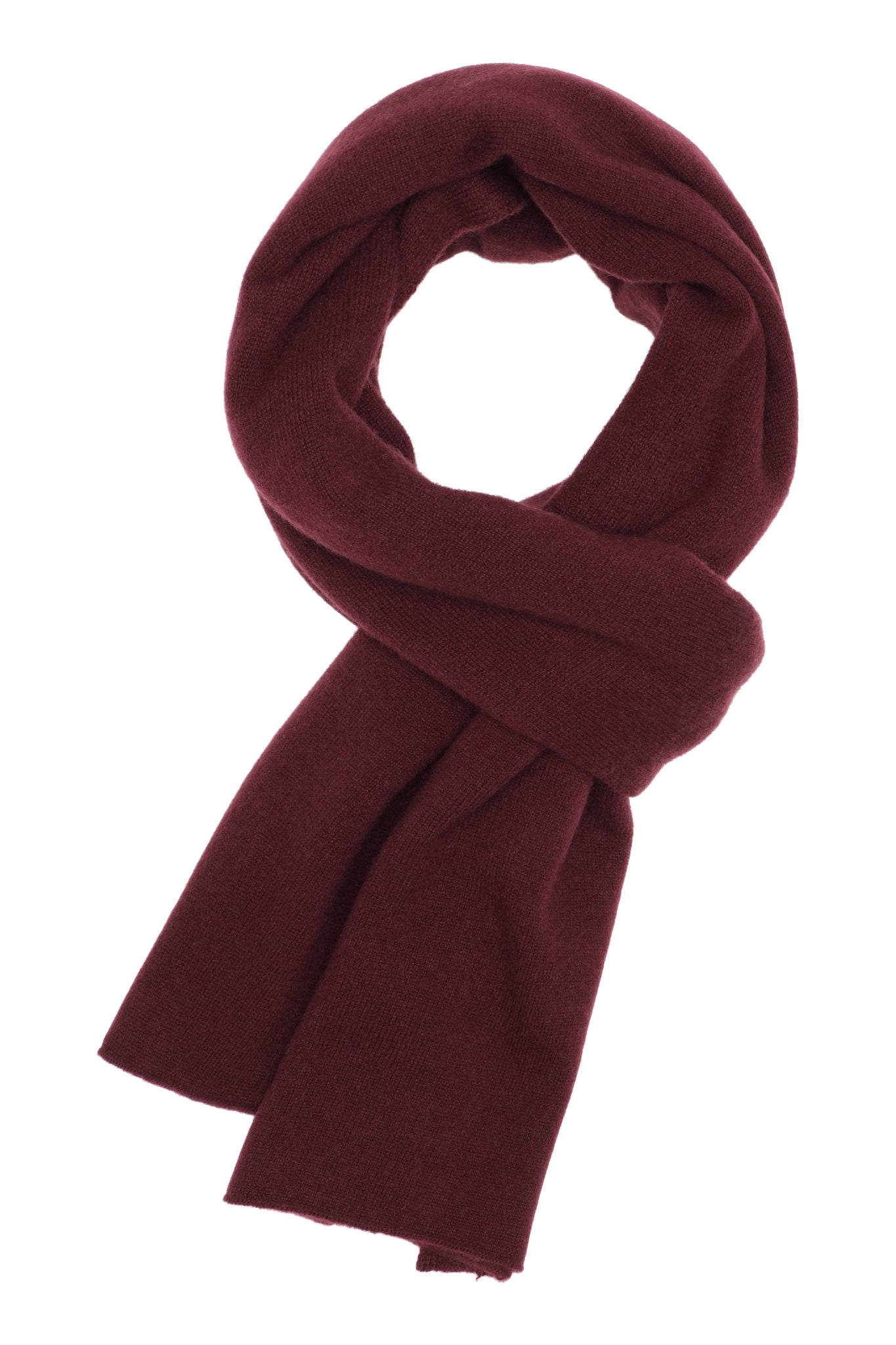 Alfa - klassisk halsduk i cashmere - mörk vinröd