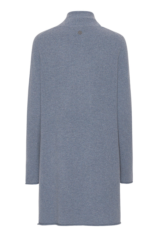 Ingrid - lång cardigan i cashmere - Ljus denim