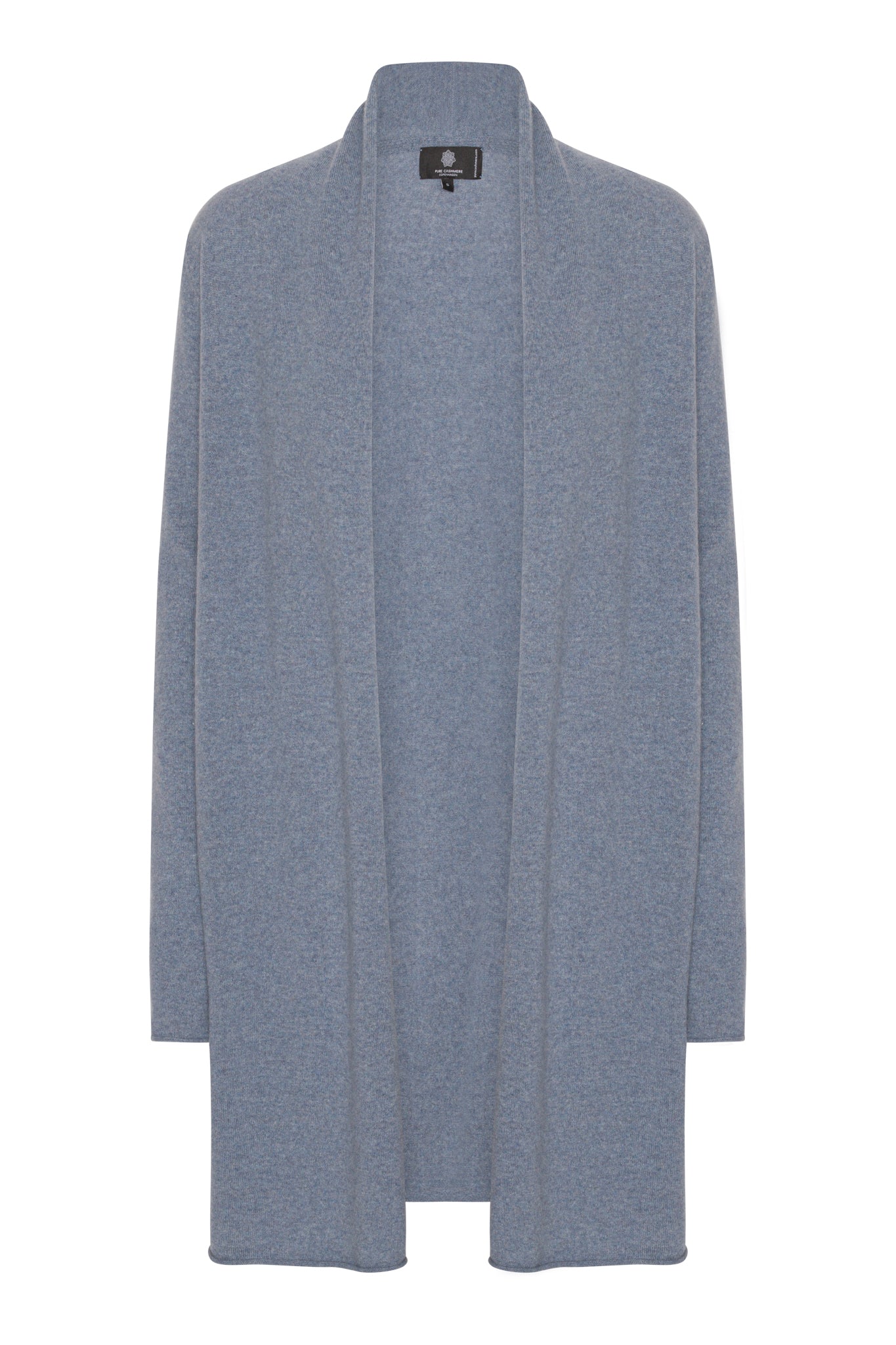 Ingrid - lång cardigan i cashmere - Ljus denim