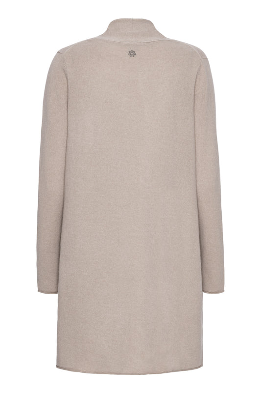 Ingrid - lång cardigan i cashmere - Sand