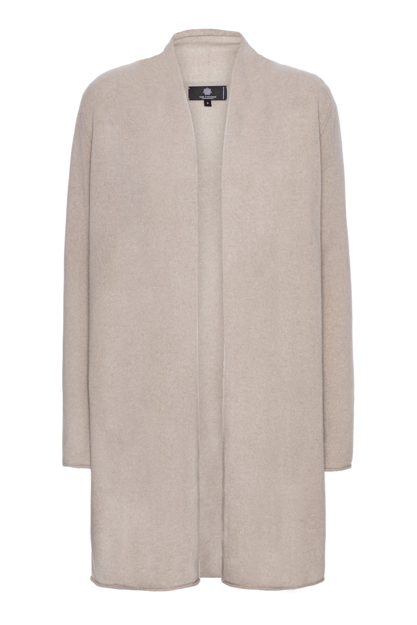Ingrid - lång cardigan i cashmere - Sand