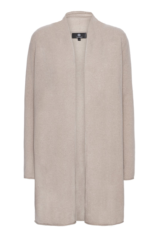 Ingrid - lång cardigan i cashmere - Sand