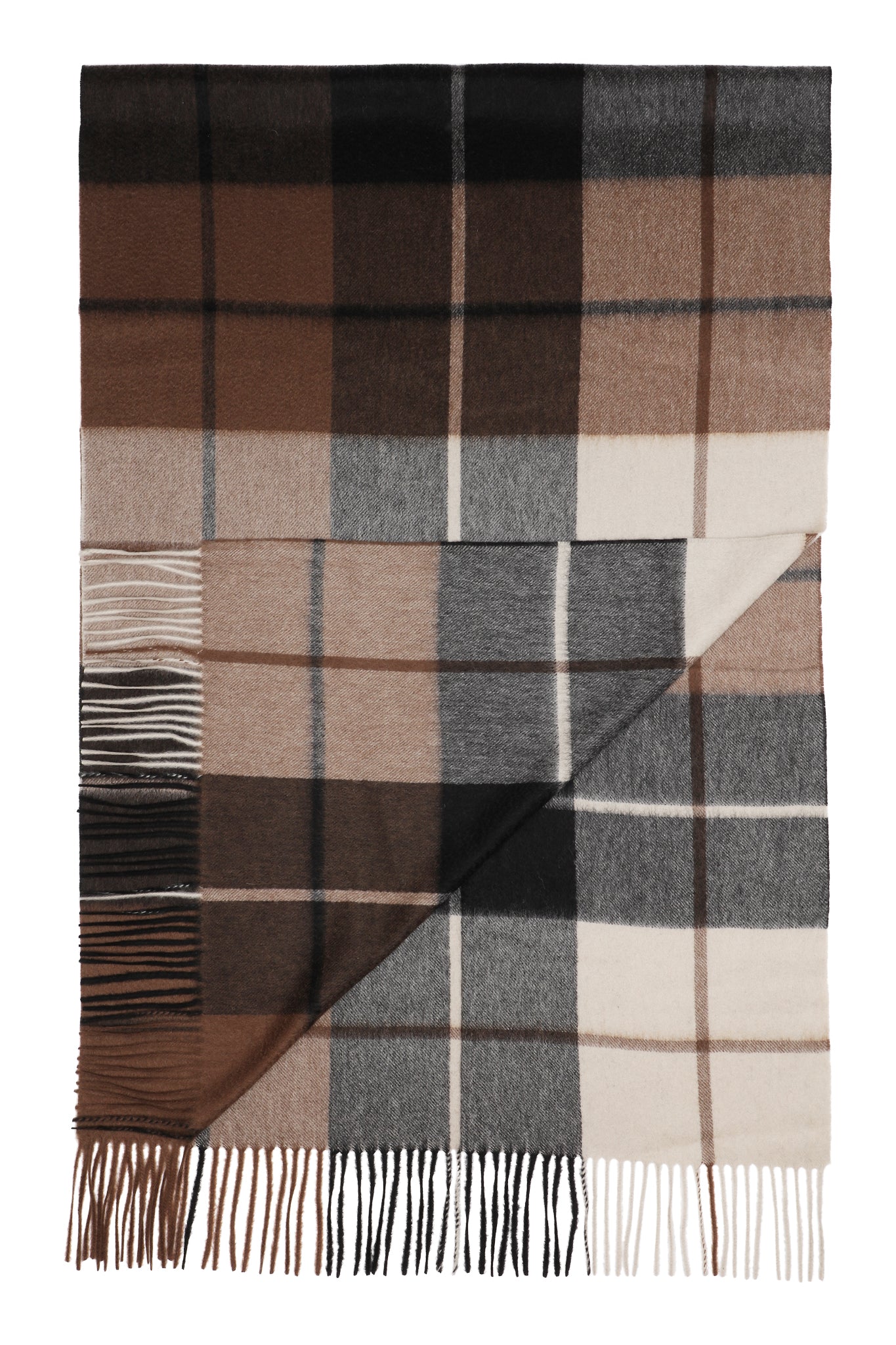 Kim 60 - Stor halsduk i cashmere - Rutig