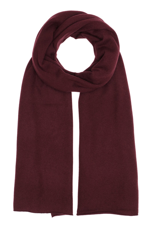 Luna - stor klassisk halsduk i cashmere - Mörk Vinröd Bordeaux