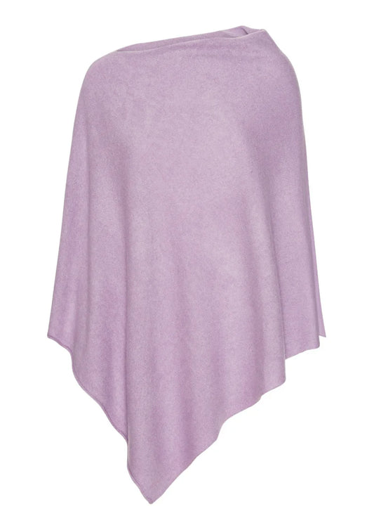My - asymmetrisk poncho i cashmere - Lavendel Lila