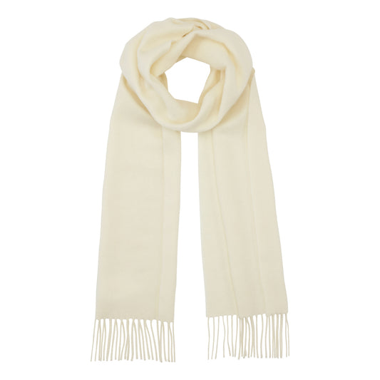 Klassisk cashmere halsduk med fransar, Skottland - vit