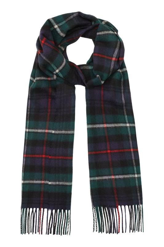 Cashmere halsduk med fransar, Skottland - Rutig Tartan Mackenzie