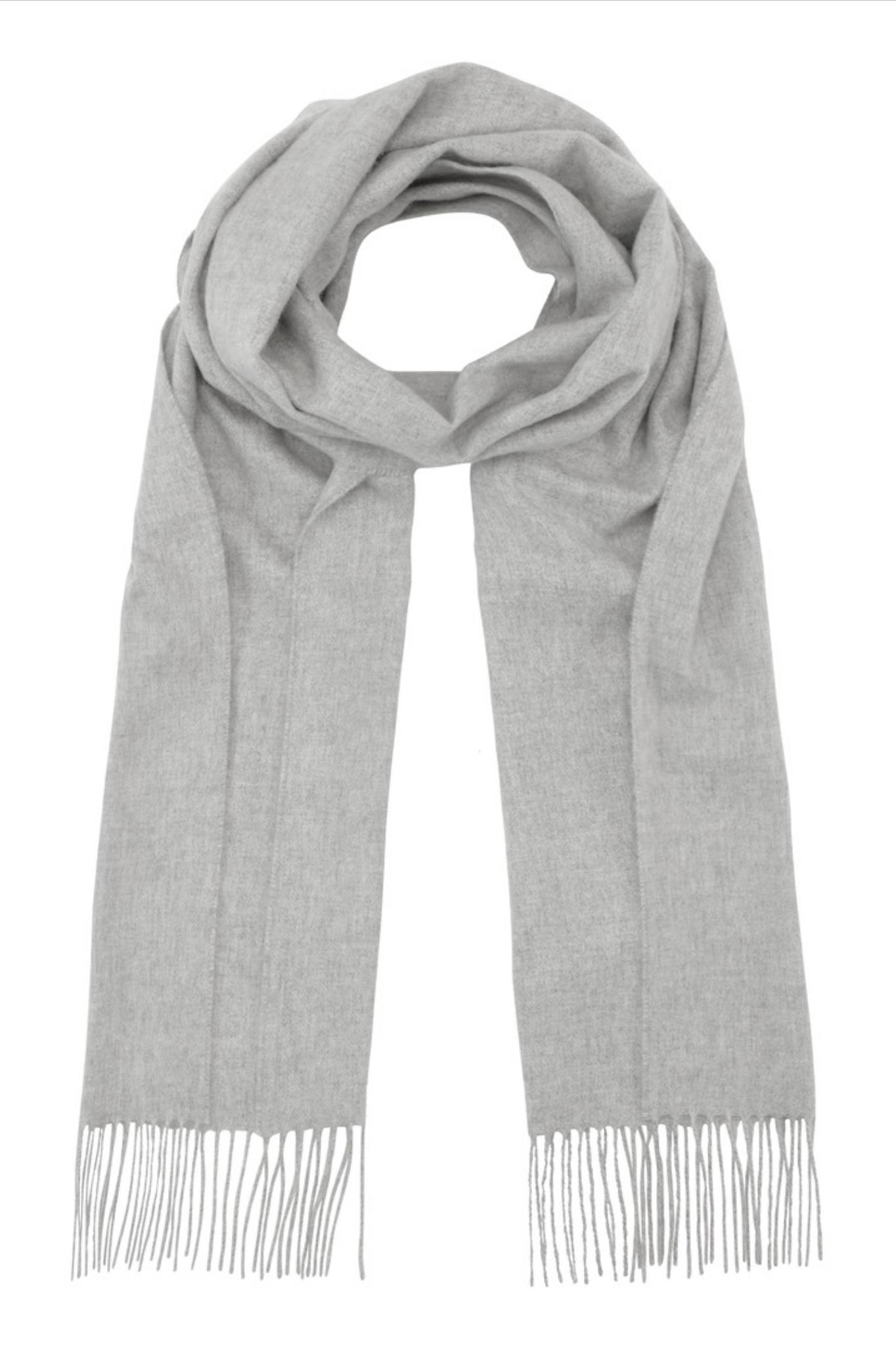 Klassisk cashmere halsduk med fransar, Skottland - Silver