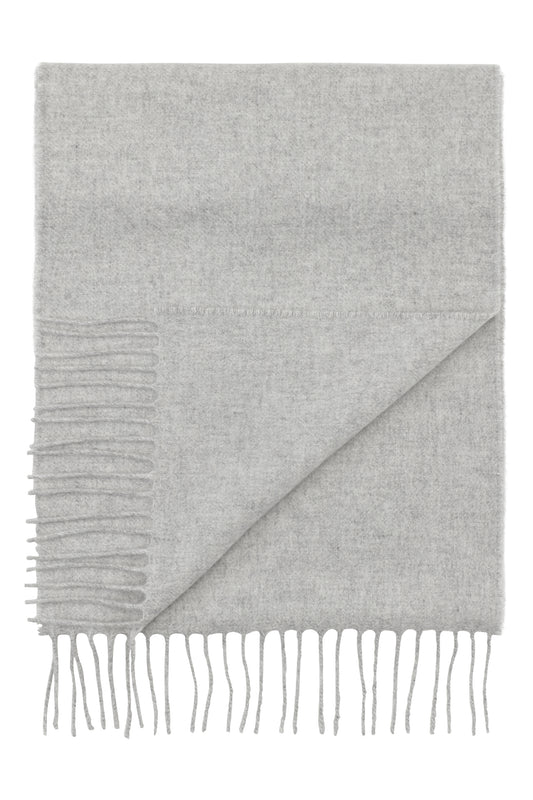 Klassisk cashmere halsduk med fransar, Skottland - Silver