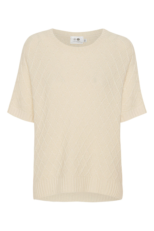 Teresa – Tee T-shirt i cashmere - Cremevit