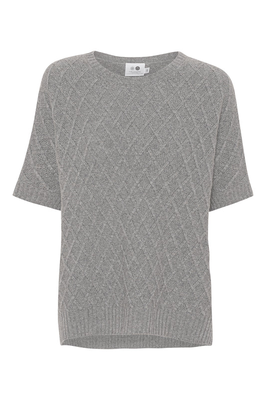 Teresa – Tee T-shirt i cashmere - Grå