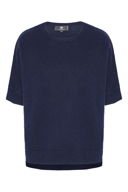 Tilde – T-poncho i cashmere - Dark Navy
