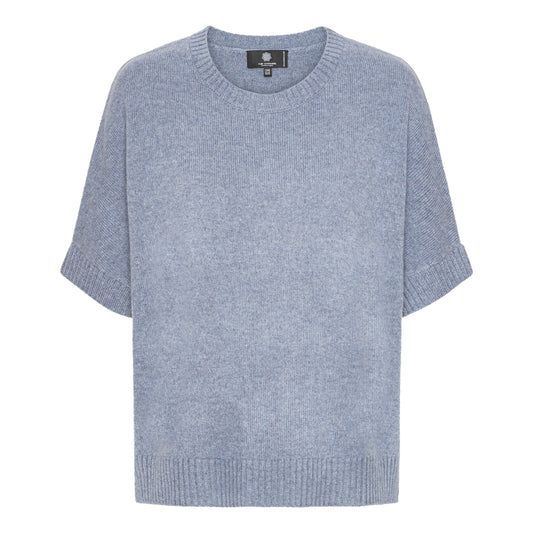 Tilde – T-poncho i cashmere - Lys Denim Blå