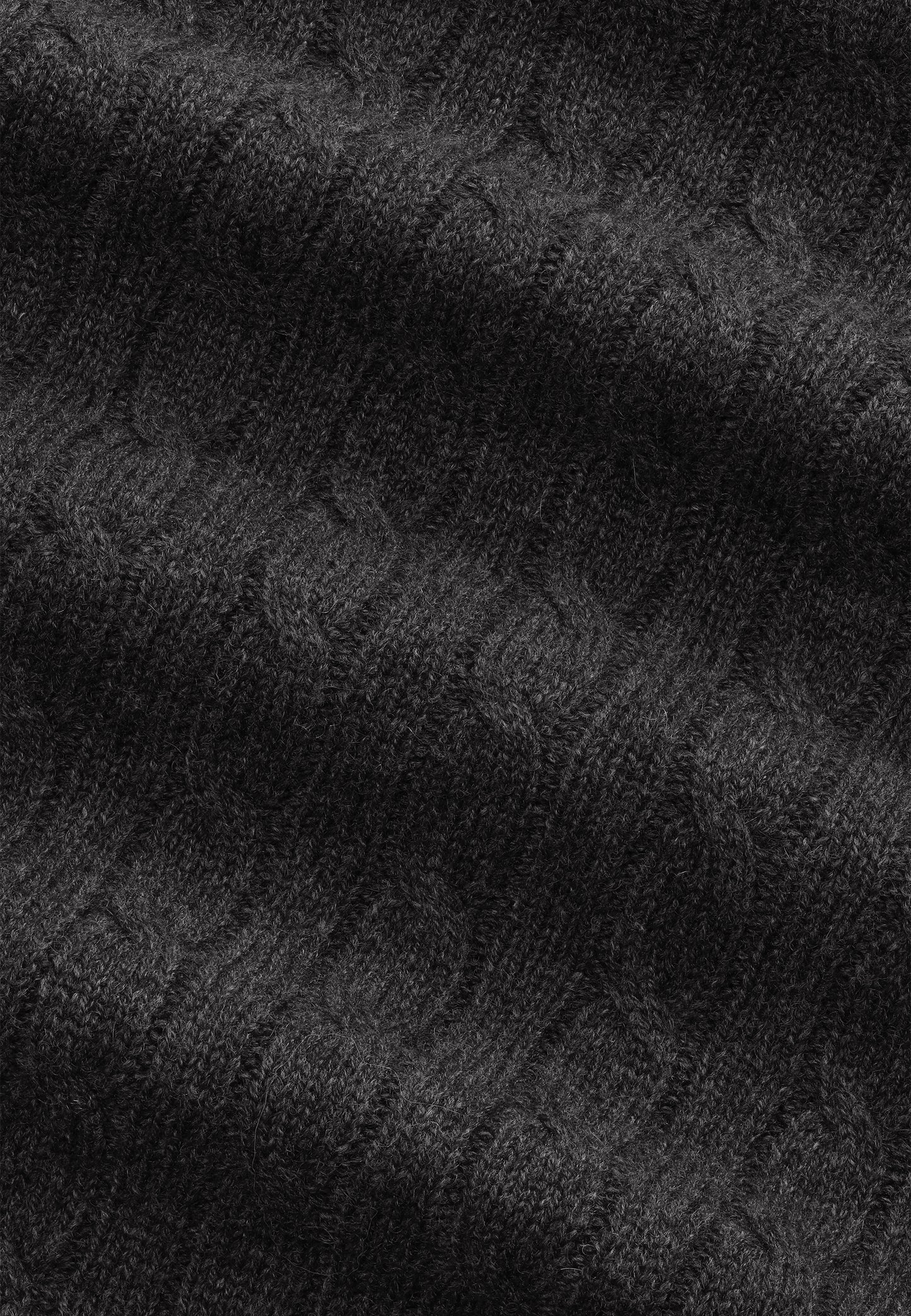 Cashmere kabelstickad herrtröja med rund hals, Skottland - Antracit grå