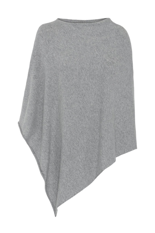 My - asymmetrisk poncho i cashmere - Varmgrå
